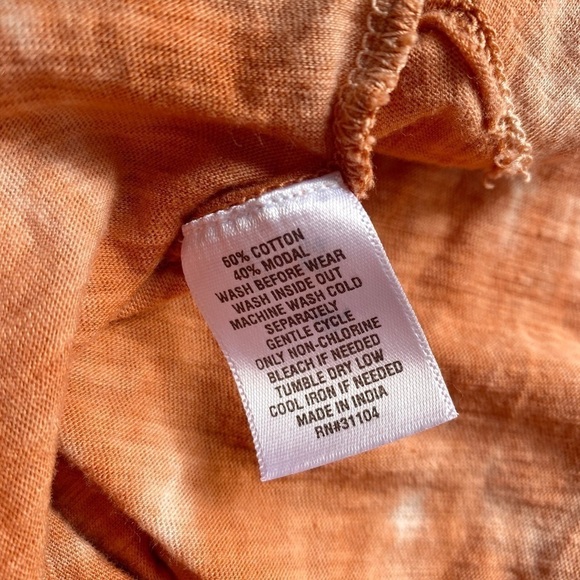 Wonderly Orange/Rust Tie Dye Cap Sleeve Top - Picture 6 of 9